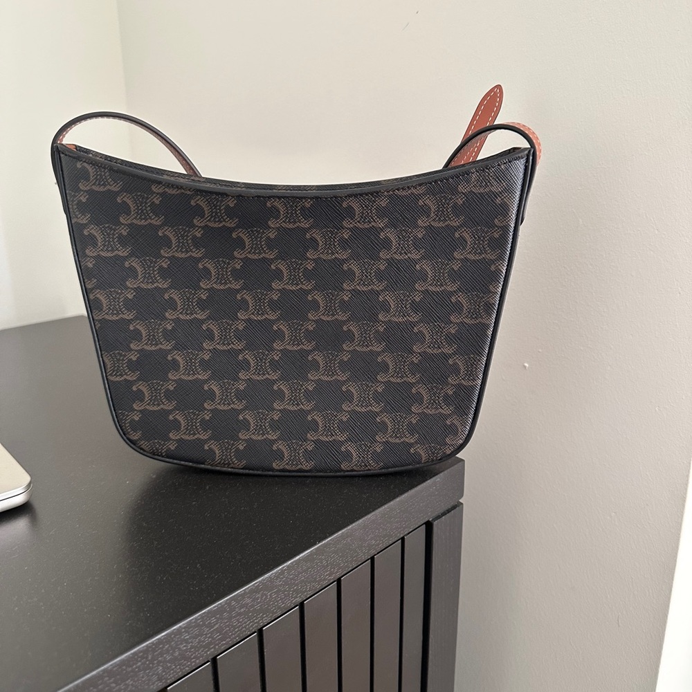 Celine Medium Croque Shoulder Bag In Triomphe